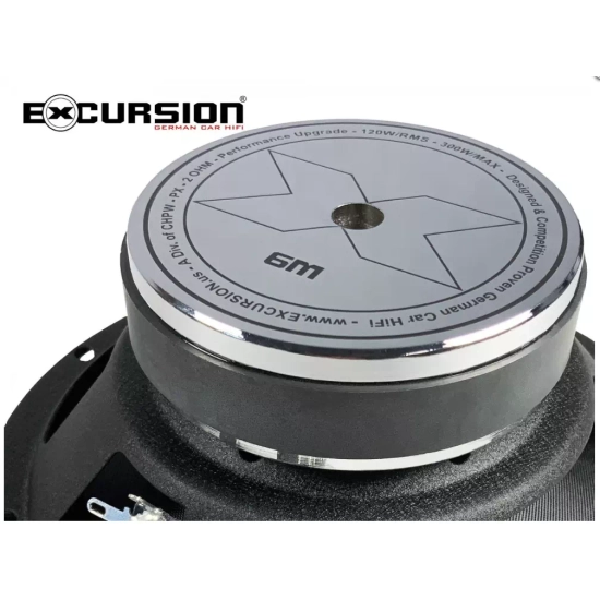 Excursion PX-6C  2-drożny zestaw głośnikowy SQ: 2 tweetery 26mm, 2 woofery 165mm, 4 zwrotnice pasywne - 2ohm, 120/300W, 88dB, 100-30000Hz, głębokość 6